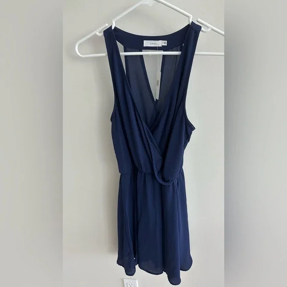 lush navy blue dress LUSH Halter Maxi Dress Women's Large Navy Blue Sleeveless